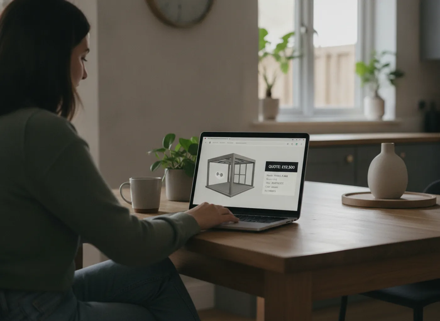 El cliente final, en casa, ve el producto en tu web y pide presupuesto